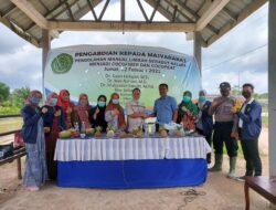 Mahasiswa KKN Universitas Muhammadiyah Palembang Kolaborasi Pemanfaatan Limbah Serabut Kelapa